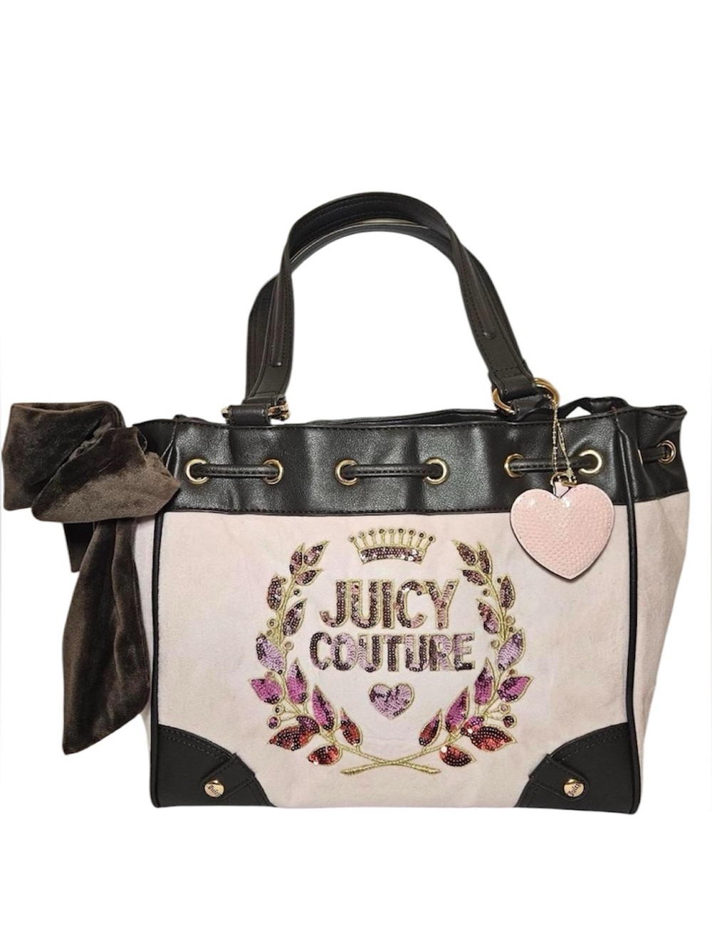 NWT Juicy couture Juicy never dies tote chiffon pink/chocolate $99